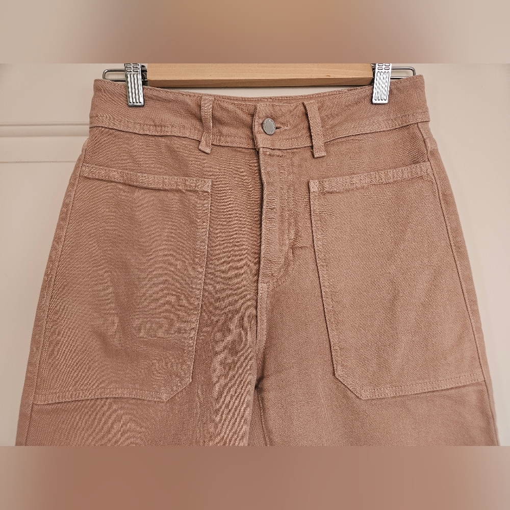 Just Black Denim Cropped Wide Leg Jeans Tan Women's Size 27 - Picture 2 of 6
